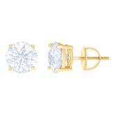 10 kt Gold Earrings 8 mm With Moissanite Ctw 4.00